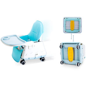 Asiento de alimentación cómodo infantil barato multifuncional silla alta de bebé Silla de comedor con bandeja ajustable para alimentación - Product Image 3