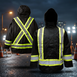 Vêtements de travail de sécurité haute visibilité en polyester réfléchissant Rip-Stop, uniforme de travail unisexe avec poche - Product Image 1