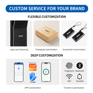 Serrure de <span class=keywords><strong>porte</strong></span> intelligente OYO Tuya TTlock avec interphone visuel, reconnaissance faciale 3D, RFID, empreinte digitale, étanche, WiFi pour <span class=keywords><strong>porte</strong></span> en bois - Product Image 6