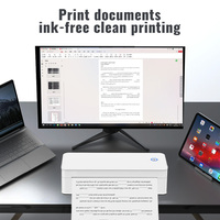 Imprimante de documents sans encre intelligente, USB, BT, sans fil, mini imprimante thermique A4 pour l'étude, l'école, la maison, le bureau