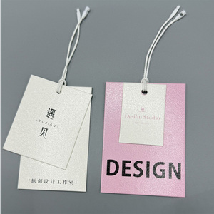 Luxury Eco-Friendly Hot <b>Stamped</b> Custom Logo Paper Swing Labels and Label Tapes for Bags Shoes Garments with Customer's Logo - Product Image 1