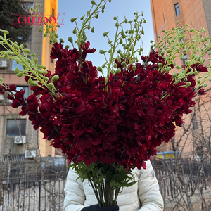 DC126 Décoration florale géante en soie, <span class=keywords><strong>Delphinium</strong></span> rouge foncé, tige de fleur artificielle, Jacinthe 120CM, Fleurs de <span class=keywords><strong>Delphinium</strong></span> - Product Image 2
