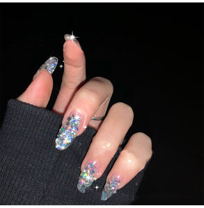 Nail Art 3D en plastique écologique Trembles Net Red Disco Round Laser Sequins Size Mixed Flash Bright - Product Image 6