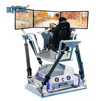 Simulateur de course sur plateforme dynamique électrique à 3 écrans pour la conduite automobile