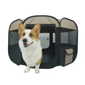 CANBO lipat portabel pena latihan anjing tenda dilepas ritsleting anjing peliharaan Playpen