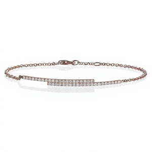 Pulsera de barra con doble fila de diamantes cultivados en laboratorio en oro rosa - Product Image 1