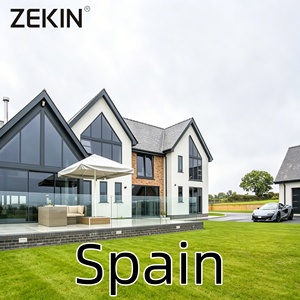 Ventana Panorámica de Aluminio con Certificación CE para Proyectos de Viviendas en <span class=keywords><strong>España</strong></span>, Marca ZEKIN, Puerta Corredera de Vidrio Templado, Eficiente Energéticamente - Product Image 1