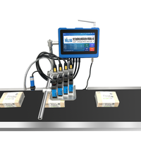 Impresora de inyección de tinta en línea Tij con 4 cabezales de impresión, pantalla táctil, máquina codificadora digital de alta velocidad para etiquetas, bolsas de plástico y cajas de lotes.