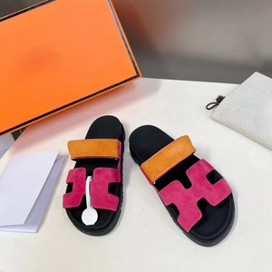 Luxury Women's Genuine Leather Wide Strap <b>Slides</b> Light Weight Soft Flat Sole Adjustable Buckle Summer Beach Sandals - Product Image 3