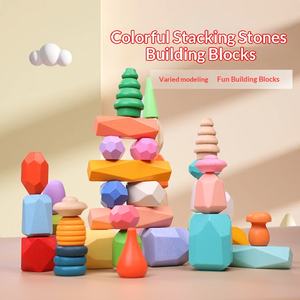 Juguete Educativo de Madera Montessori, Piedras Apilables, Bloques de Construcción de Madera para Equilibrio, Juguetes para Niños de 3 a 6 Años - Product Image 2