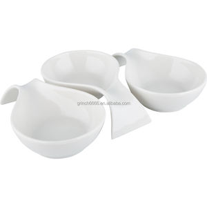 Plateau de <span class=keywords><strong>service</strong></span> en bambou, support de collation pour <span class=keywords><strong>petit</strong></span> <span class=keywords><strong>déjeuner</strong></span>, Sauce de collation mode, ensembles de plats en <span class=keywords><strong>porcelaine</strong></span>, ensemble de plats en céramique personnalisés avec Base en bois - Product Image 4