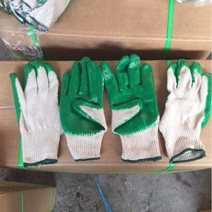 Gants de protection individuelle tricotés en coton blanc enduit de latex uni en caoutchouc de haute qualité - Product Image 2