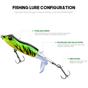 <span class=keywords><strong>Leurre</strong></span> <span class=keywords><strong>de</strong></span> surface personnalisable pour grenouille, en ABS, plusieurs couleurs, pour eau salée, type <span class=keywords><strong>Plopper</strong></span> - Product Image 2