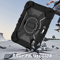 Casing Tablet Heavy Duty untuk iPad Mini 8, Anti-Shock, Pelindung, dengan Stand Putar 360 Derajat, Tempat Pensil, dan Tali Bahu