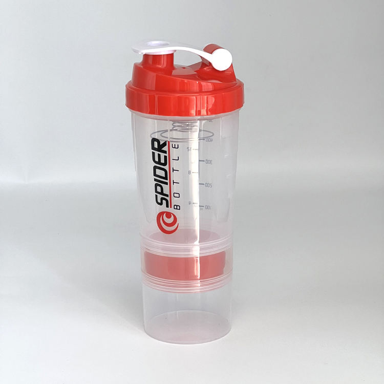 Custom LOGO White See Through 500ml/16OZ Protein GYM Bottle Plastic BPA ...