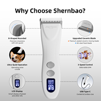 Tondeuse pour animaux Shernbao PGC-818 série D, tondeuse à poils pour chien, 3 vitesses, sans fil, USB-C, compatible avec les lames C8 D, peignes de guidage A5, haute puissance