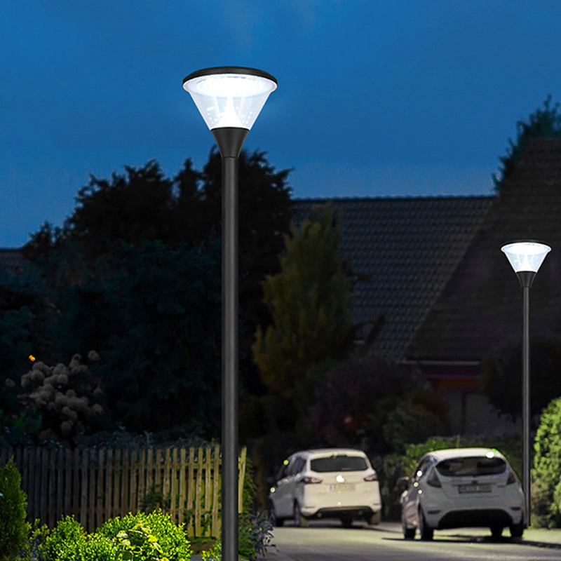 IP65 High Pole 20W Outdoor Solar LED Street Lights DC/AC Power Aluminum Garden Landscape Lighting Remote Control CE Certified
