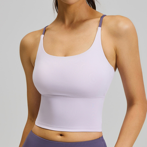 Sujetador deportivo elegante para mujer con espalda cruzada y efecto sin línea de braguita visible, ideal para danza y fitness - Product Image 6