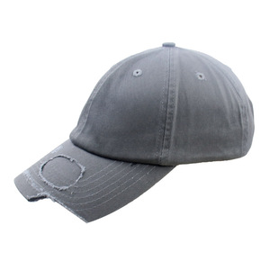 Gorra de béisbol desgastada con agujero desgastado retro americano personalizado para hombre Rock and Roll Soft Top Ripped Dad Hat - Product Image 3