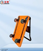 Carretilla de mano plegable de plástico para carga pesada, de cuatro ruedas, para transporte.