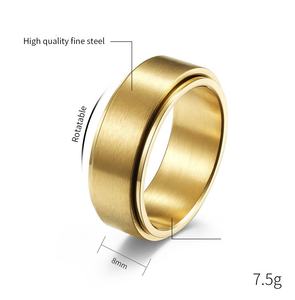 Anillo Giratorio de Acero Inoxidable de 8 mm para <span class=keywords><strong>Hombre</strong></span>, Anillos Clásicos para Aliviar la Ansiedad, Joyería Giratoria para la Inquietud - Product Image 5