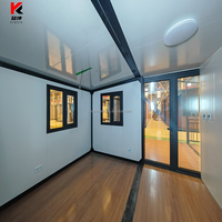 Maison conteneur pliable et extensible de 20 pieds avec une taille pliée de 2200 mm, une épaisseur de plancher de 18 mm, une conception respirante, pour usage industriel moderne