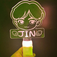 7 couleurs personnalisé KPOP Bangtan garçons bâton lumineux acrylique Fluorescent clignotant bâton dessin animé personnel Image Flash bâton pour Concert
