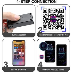 Module LED flexible RGB programmable Bluetooth, mini matrice d'affichage 16x32 pixels, contrôle par application mobile, sac à dos - Product Image 5