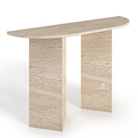 KUMUSI FURNITURE-Table d'appoint de table fine en marbre, meuble professionnel de luxe mural, entrée, couloir, coin, console en pierre