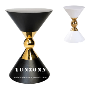 ساعة رملية حديثة على شكل ساعة رملية معدنية ذهبية سوداء وبيضاء عالية للزينة للمناسبة وحفلات الزفاف في الفندق - Product Image 6