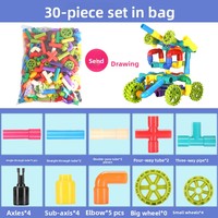 Set Blok Plastik ABS DIY, Blok Bangunan, Perakitan Sambungan, Mainan Edukasi Dini Kreatif untuk Anak Usia 5-7 Tahun, Unisex