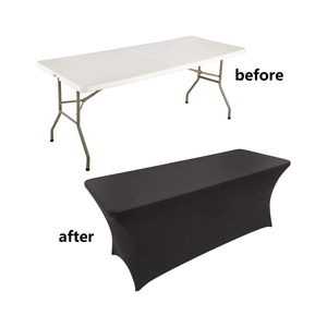 Chất lượng cao giá rẻ Spandex được trang bị và chặt chẽ vải cho hình chữ nhật bảng căng bảng bìa cho tiệc cưới Tiệc Khăn trải bàn - Product Image 4