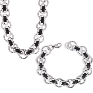 Collana con bracciale di nicchia elegante e elegante francese nuovo Design in acciaio inossidabile non sbiadisce il Set di gioielli da donna dell'industria pesante - Product Image 6