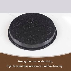 Molde Redondo Antiadherente de Acero al Carbono de 9 Pulgadas para Tartas, Apto para Microondas, para Hornear Pizza, Color Negro Salpicado, para Hornear Pan en la Cocina - Product Image 4