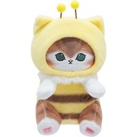 Pendentif en peluche YE613 authentique Mofusand Bee Series Fusandi Shark Cat, adorable figurine de dessin animé japonais pour sac