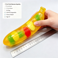 Jouet Squishy Banane en TPR, Jouet Anti-Stress à Presser, Fruits Simulés, Cadeau pour Enfants