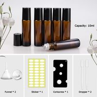 Flacon roll-on en verre ambré de 10 ml en gros, personnalisable, prix usine, pour huile de parfum avec bille roulante
