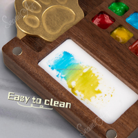 Mini palette de voyage en noyer pour aquarelle, 8 compartiments, boîte de peinture portable, sous-emballage pour peinture et croquis