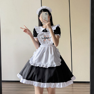 Maid Costume Embroidered Black Polyester Stage Performance Cosplay Outfit Game Anime Role Playing Spring 2022 - Product Image 4