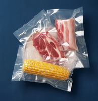 Emballage sous vide transparent à 3 côtés pour viande congelée et nourriture Emballage sous vide transparent pour cornue Sac sous vide pour viande avec encoche de déchirure