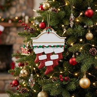 Ornement de Noël personnalisé pour cheminée en résine, décoration de chaussettes de Noël suspendues avec nom, décoration de sapin de Noël pour les fêtes
