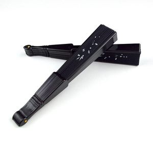 Éventail Pliant en Papier Noir Écologique Fait Main de 23 cm avec Logo Personnalisé, Vente en Gros Usine, Idéal pour les Événements et Cérémonies - Product Image 6