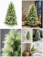 Nouveau lancement 2026 : Arbre de Noël de luxe en soie artificielle sur mesure avec mini-lumières LED multicolores, étanche et écologique