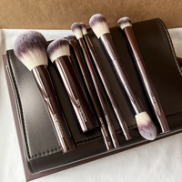Ensemble de 7 Pinceaux de Maquillage Végane Hourglass Professionnel, Brosses de Luxe de Haute Qualité pour Femmes, Outil de Voyage avec Trousse et Boîte Cadeau