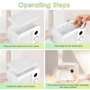 พัดลมไอเย็นแบบพกพา 5 in 1 ชาร์จผ่านพอร์ต Mini USB ประหยัดพลังงาน ใช้กลางแจ้ง พร้อมจอแสดงผล แสงไฟกลางคืน - Product Image 4