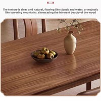 Table à manger rectangulaire simple en bois massif, table et chaises de style japonais, adaptée aux salles à manger et aux villas