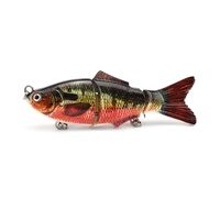 Leurre articulé de type poisson nageur en plastique rigide et à enfoncement lent, appât à corps solide, Swimbait, 95mm, 17.6g, 3 sections