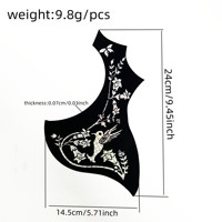 Protector de Guitarra Acústica con Diseño Floral Plateado y Negro, Antiarañazos, para Guitarras de 40 y 41 Pulgadas