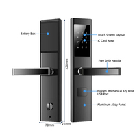 Cerradura inteligente inalámbrica para apartamento de casa de lujo, cerradura electrónica Ttlock, aplicación de tarjeta de llave, teclado sin llave, cerradura de puerta de entrada, tarjeta Rfid