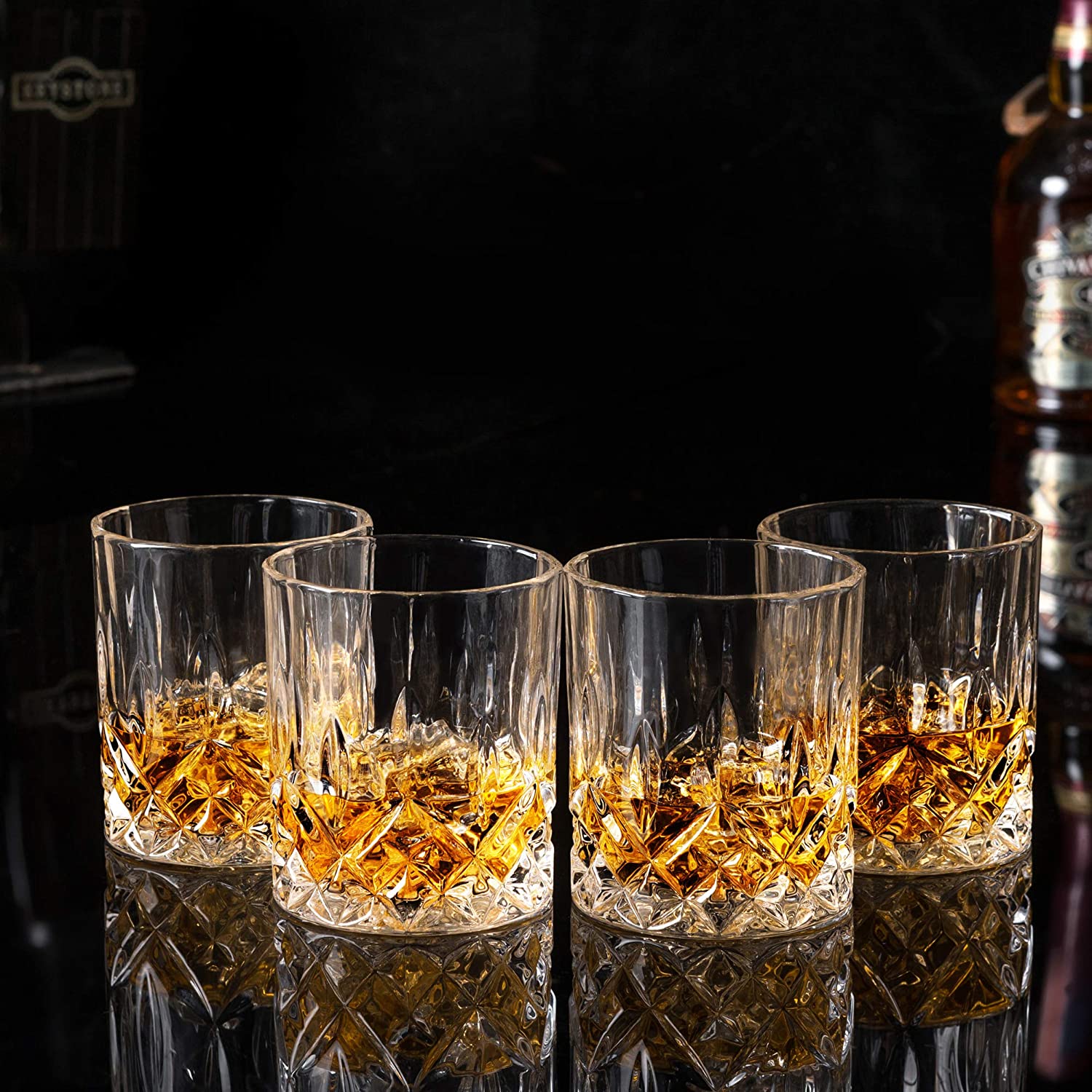 Old Fashioned Whiskey Glasses with Luxury Box - 10 Oz Rocks Barware